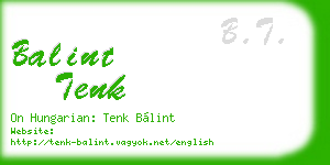 balint tenk business card